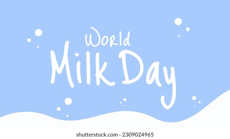 Vector illustration of world milk day banner design isolated on light blue background