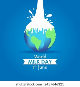 Vector illustration of World Milk Day social media feed template