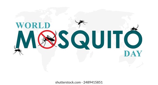 Vector illustration of World Mosquito Day social media feed template