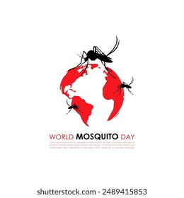Vector illustration of World Mosquito Day social media feed template