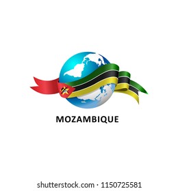 Vector Illustration of a world – world with mozambique flag