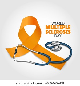 Vector Illustration of World Multiple Sclerosis Day. Multiple Sclerosis Awareness Ribbon.
