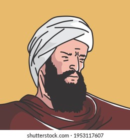 Vector Illustration Of World Muslim Philosopher Averroes Ibn Rushd