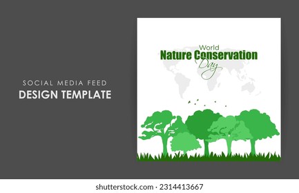 Vorlage zum Thema Feed-Up-Muster des Weltnaturschutztages für soziale Medien