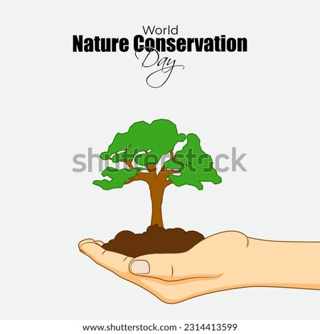 Vector illustration of World Nature Conservation Day social media story feed mockup template