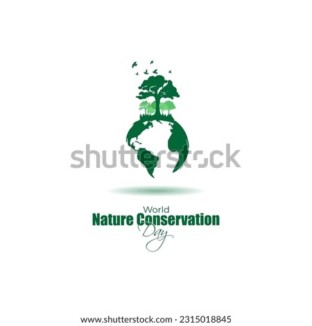 Vector illustration of World Nature Conservation Day social media story feed mockup template