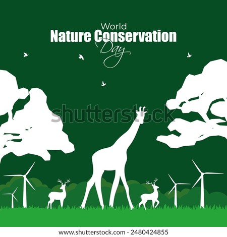 Vector illustration of World Nature Conservation Day social media feed template