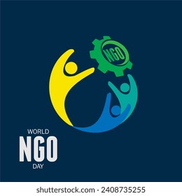 Ilustración vectorial del Día Mundial de las ONG. Esta ilustración se puede usar para banners, tarjetas, carteles con texto.