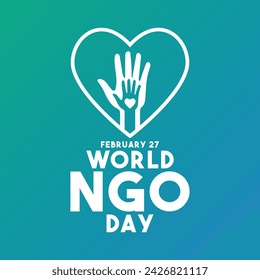 Vector Illustration of World NGO Day. February 27. Poster, banner, card, background. Eps 10.