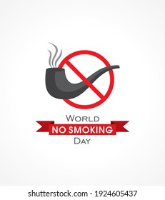 Ilustración vectorial del Día Mundial sin Humo celebrado el segundo miércoles de marzo