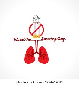 Vector illustration of World No Smoking day observed on second Wednesday of march