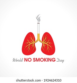 Vector illustration of World No Smoking day observed on second Wednesday of march