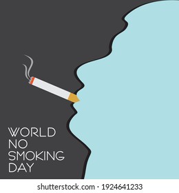 Vector illustration of World No Smoking day observed on second Wednesday of march