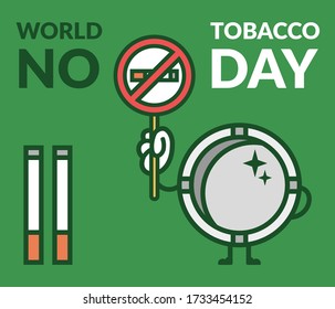 Vector illustration of World No Tobacco Day. No Smoking Day Awareness. May 31st world no tobacco day poster. Ashtray and cigarettes illustration