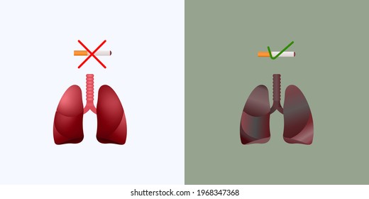 vector illustration for world no tobacco day, cancer, lung, respiratory health, no smoking, no smoking, no smoking area, illness due to smoking