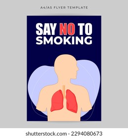 Vector illustration of World No Tobacco Day social media story feed mockup template