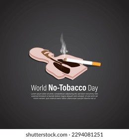 Vector illustration of World No Tobacco Day social media story feed mockup template