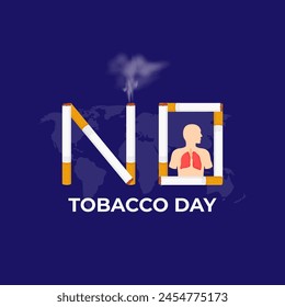 Vector illustration of World No Tobacco Day social media feed template