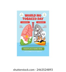 Vector Illustration of world no tobacco day flyer poster