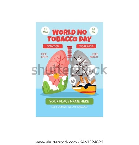 Vector Illustration of world no tobacco day flyer poster
