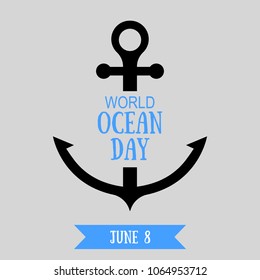 Vector illustration for World Ocean day with anchor