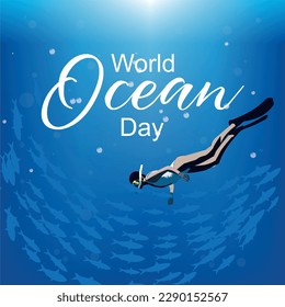 Vector illustration of World Ocean Day for banner poster flyer