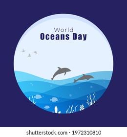 vector illustration for world ocean's awareness day 
