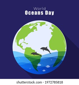 vector illustration for world ocean's awareness day 