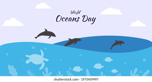 vector illustration for world ocean's awareness day 