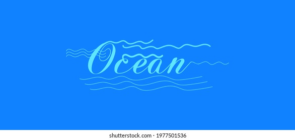 Vector illustration of World oceans day logo template with lettering.