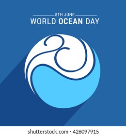Vector illustration of world oceans day.