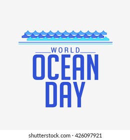 Vector illustration of world oceans day.