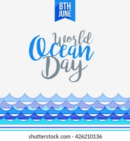 Vector illustration of world oceans day.