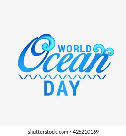 Vector illustration of world oceans day.