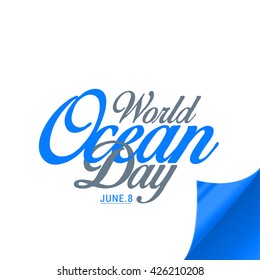 Vector illustration of world oceans day.