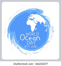 Vector illustration of world oceans day.