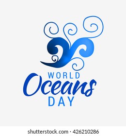 Vector illustration of world oceans day.