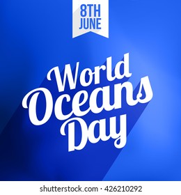 Vector illustration of world oceans day.