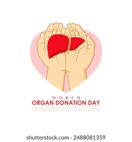 Vector illustration of World Organ Donation Day social media feed template