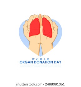 Vector illustration of World Organ Donation Day social media feed template