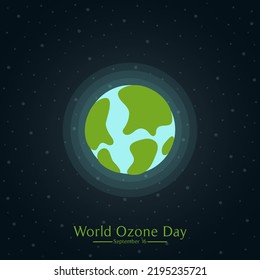 Vector illustration of world ozone day design background. September 16. Poster or banner.