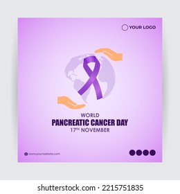 Vector illustration for World Pancreatic Cancer Day 17 November, flyer, banner, greeting, poster