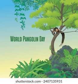Ilustración vectorial del Día Mundial de la Pangolin