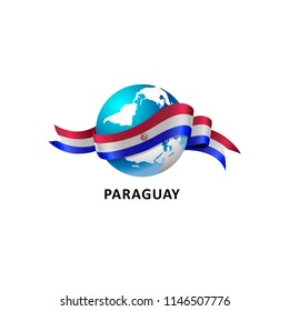 Vector Illustration of a world – world with the paraguay flag