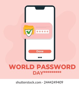 Vector illustration World Password Day, Password Day editable post banner template