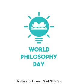 Vector Illustration of World Philosophy Day. Flat design vector. Light bulb and book icon. Eps 10.