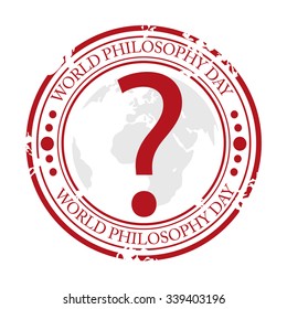 Vector illustration of World Philosophy Day Stamp.