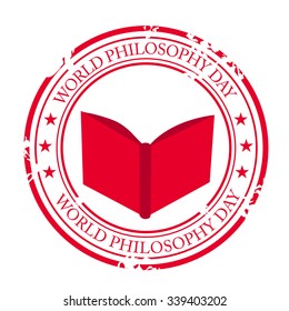 Vector illustration of World Philosophy Day Stamp.