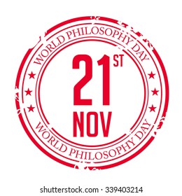 Vector illustration of World Philosophy Day Stamp.