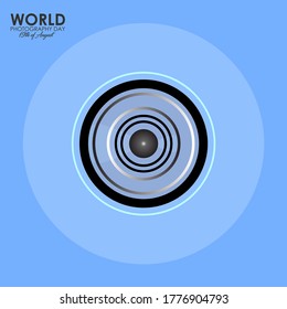 Vector Illustration of World Photography day. August 19. Lens of the Camera in Abstract Form.